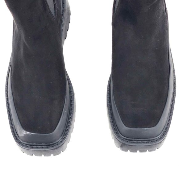 New Nordstrom Rack Bellamy Water Resistant Black Lug Sole Chelsea Boots Womens 7 - Picture 5 of 9